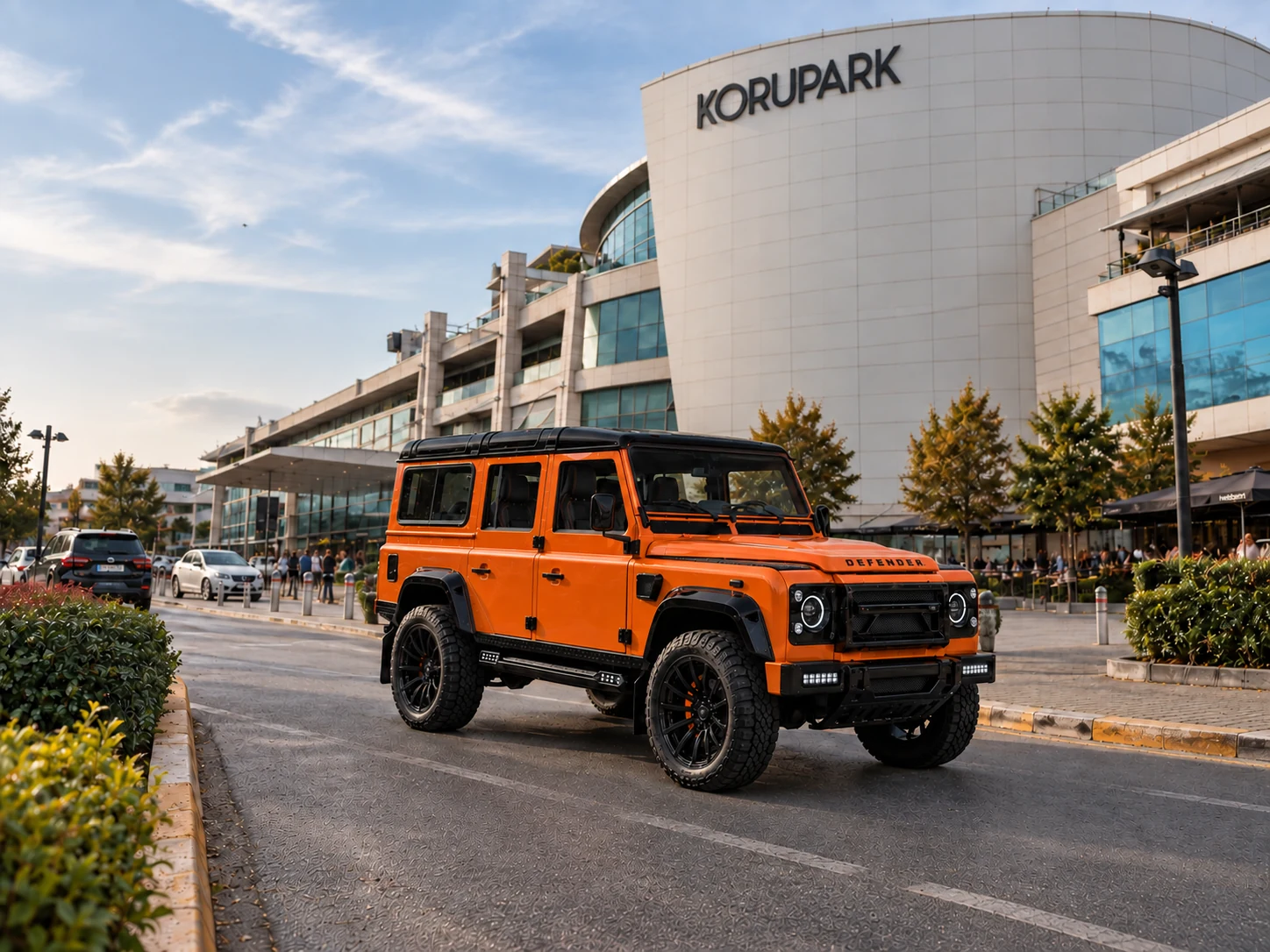 ASLAN Otomotiv tamamlanmış gerçek turuncu Land Rover Defender 110 projesi